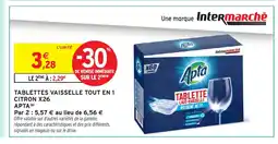 Intermarché Hyper APTA Tablettes vaisselle tout en 1 citron x26 offre