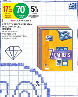 Intermarché Hyper Lot de 7 cahiers pique openflex offre