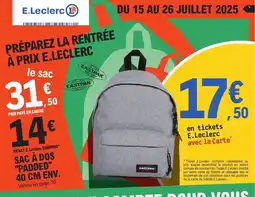 E.Leclerc PADDED Sac à dos offre