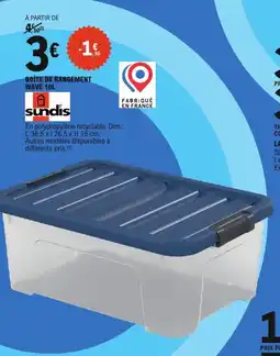 E.Leclerc SUNDIS Boîte de rangement offre
