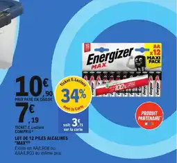 E.Leclerc MAX Lot de 12 piles alcalines offre