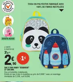 E.Leclerc ESQUISSE Sac à dos baby offre