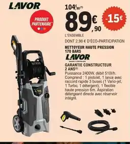 E.Leclerc LAVOR Nettoyeur haut pression 170 bars offre