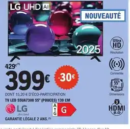 E.Leclerc LG TV LED 55UA7300 55" offre