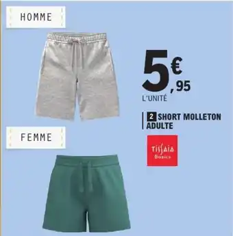 E.Leclerc Short molleton adulte offre