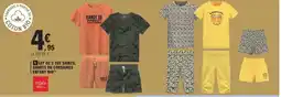 E.Leclerc Lot de 2 tee shirts, shorts ou corsaires enfant bio offre