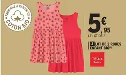 E.Leclerc Lot de 2 robes enfant bio offre