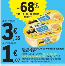E.Leclerc LA LAITIÈRE Bac de crème glacée vanille bourbon offre