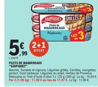 E.Leclerc SAUPIQUET Filets de maquereaux offre