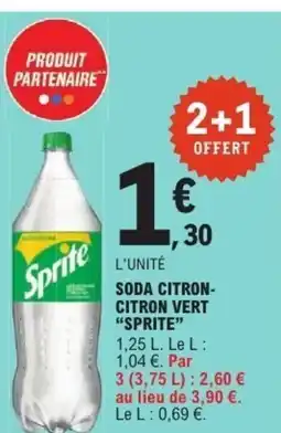 E.Leclerc SPRITE Soda citron- citron vert offre