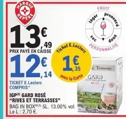 E.Leclerc RIVES ET TERRASSES Igp gard rosé offre