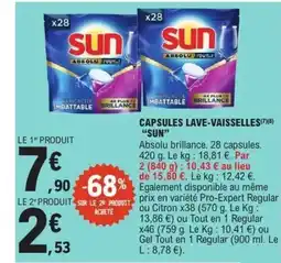 E.Leclerc SUN Capsules lave-vaisselles offre