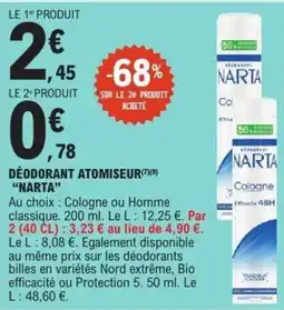 E.Leclerc NARTA Déodorant atomiseur offre