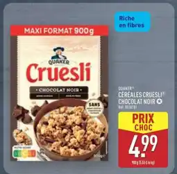 ALDI QUAKER CRUESLI CHOCOLAT NOIR offre