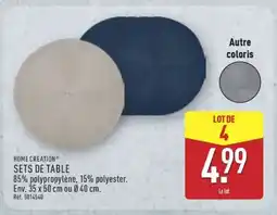 ALDI SETS DE TABLE offre