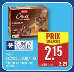 ALDI MUCCI 6 CÔNES CHOCOLAT offre
