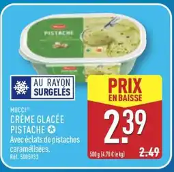 ALDI MUCCI CRÈME GLACÉE PISTACHE offre