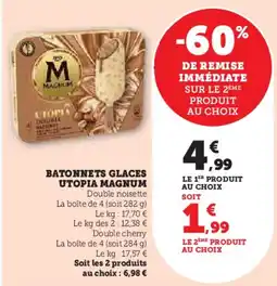 Hyper U MAGNUM Batonnets glaces utopia offre