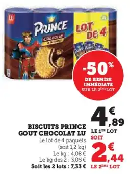 Hyper U LU Biscuits prince gout chocolat offre