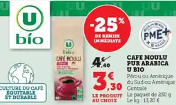 Hyper U U BIO Cafe moulu pur arabica offre