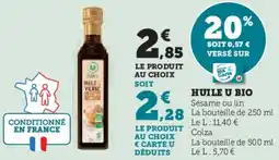 Hyper U U BIO Huile offre