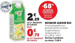 Hyper U Boisson jardin bio offre