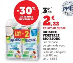 Hyper U BJORG Cuisine vegetale bio offre