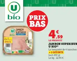 Hyper U U BIO Jambon superieur offre