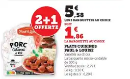 Hyper U PAUL & LOUISE Plats cuisines offre