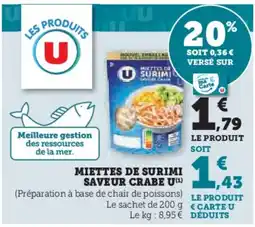 Hyper U U Miettes de surimi saveur crabe offre