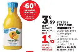 Hyper U INNOCENT Pur jus refrigere offre