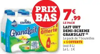 Hyper U GRANDLAIT Lait uht demi-ecreme offre