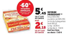 Hyper U PRESIDENT Beurre offre