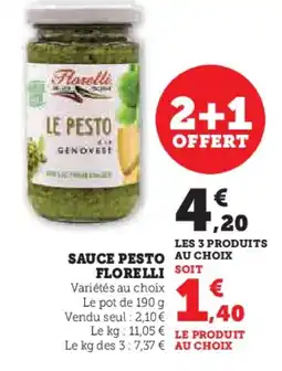 Hyper U FLORELLI Sauce pesto offre