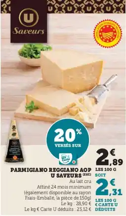 Hyper U U SAVEURS Parmigiano reggiano aop offre