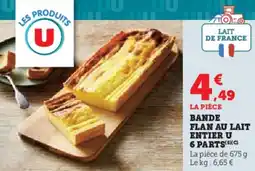 Hyper U Bande flan au lait entier u 6 parts offre