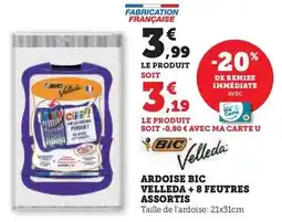 Super U Bic - ardoise velled + 8 feutres assortis offre