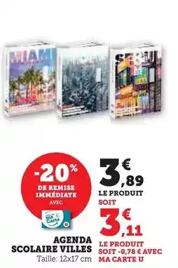 Super U Agenda scolaire villes offre