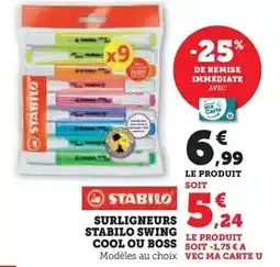 Super U Stabilo - surligneurs stabilo swing cool offre