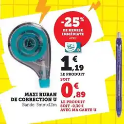 Super U U - maxi ruban de correction offre