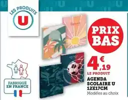 Super U U - agenda scolaire 12x17cm offre