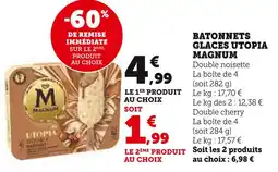Super U MAGNUM Bâtonnets glacés utopia offre