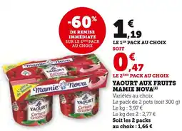 Super U MAMIE NOVA Yaourt aux fruits offre