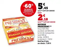 Super U PRESIDENT Beurre offre