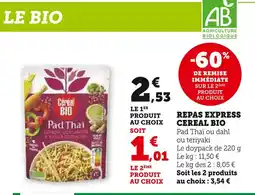 Super U Cereal Bio Repas Express offre
