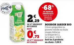 Super U JARDIN BIO Boisson Jardin Bio offre