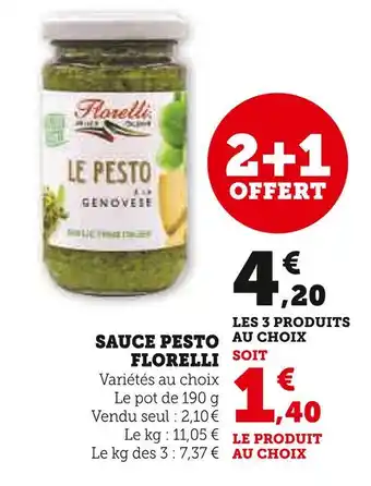Super U FLORELLI Sauce Pesto offre