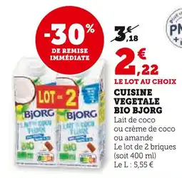 Super U Bjorg Cuisine végétale bio offre