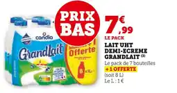 Super U Grandlait Lait UHT demi-écrémé offre