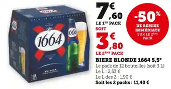 Super U 1664 Biere blonde 5,5° offre